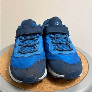 Kids Blue Merrell Moab Speed Low Waterproof Hiking Shoes